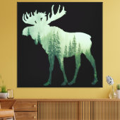 Toile Élan Cerf Et Forêt Nature (Insitu(Salon))