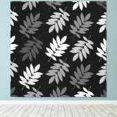 Toile Elder Leaf Big Pattern Black White Grey (Insitu (Plancher de Bois))