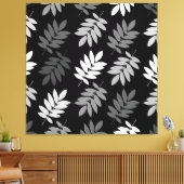 Toile Elder Leaf Big Pattern Black White Grey (Insitu(Salon))
