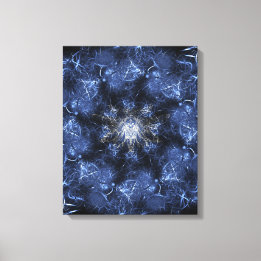 Toile Electric Blue Plasma Fractal Art
