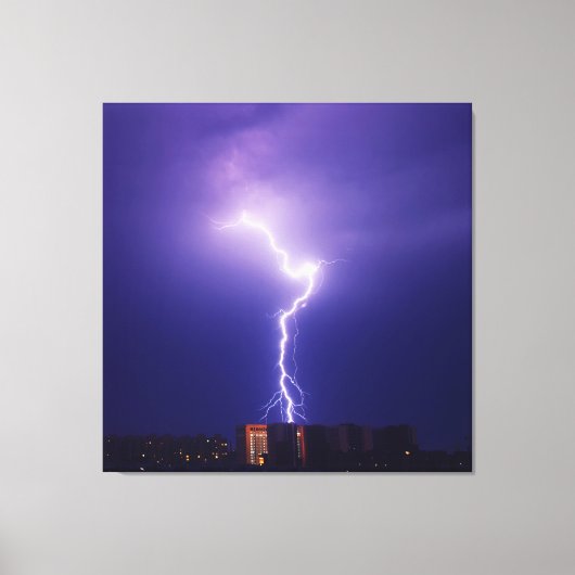 Toile Électricité Urbaine - Éclair Dynamique Au-Dessus D (Recto)