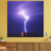 Toile Électricité Urbaine - Éclair Dynamique Au-Dessus D (Insitu(Salon))