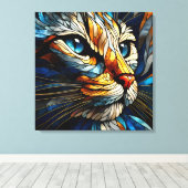 Toile Élégance à fond - Chat généré par l'IA (Insitu (Plancher de Bois))