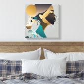 Toile Élégance abstraite en vert bleu et or # 1 (Insitu(Chambre))