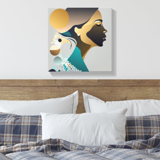 Toile Élégance abstraite en vert bleu et or # 1 (Insitu(Chambre))