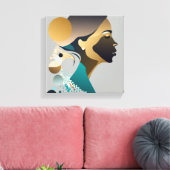 Toile Élégance abstraite en vert bleu et or # 1 (Insitu(Salon))