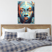 Toile Élégance Abstraite : Portrait géométrique féminin (Insitu(Chambre))