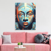 Toile Élégance Abstraite : Portrait géométrique féminin (Insitu(Salon))