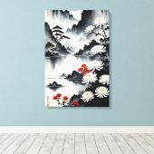 Toile Elégance en Fleur : Harmonie Florale et Paysage (Insitu (Plancher de Bois))