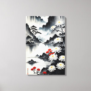 Toile Elégance en Fleur : Harmonie Florale et Paysage