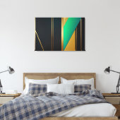 Toile Élégance Géométrique Or et Émeraude (Insitu(Chambre))