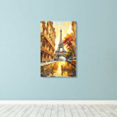 Toile Elégance parisienne / La Tour Eiffel en lumière (Insitu (Plancher de Bois))