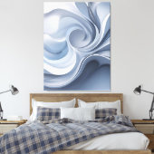 Toile Elégance spirale - Art Vortex Abstrait en bleu dou (Insitu(Chambre))