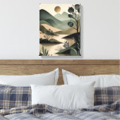 Toile Élégance Terreuse : Abstrait Sage et Noir (Insitu(Chambre))