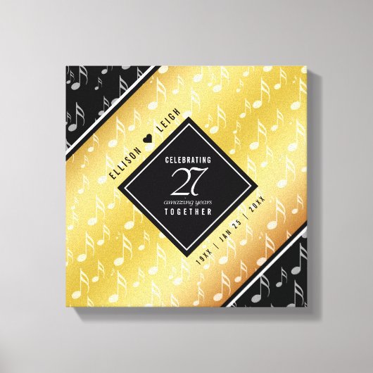 Toile Élégant 27e anniversaire de Mariage de musique (Recto)