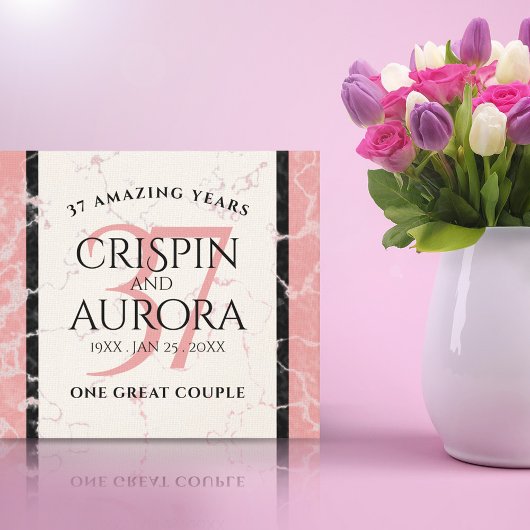 Toile Élégant 37e anniversaire du Mariage Alabaster