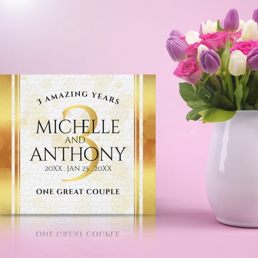 Toile Élégant 3ème anniversaire de Mariage en cuir