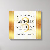 Toile Élégant 3ème anniversaire de Mariage en cuir (Recto)