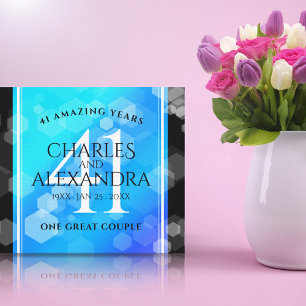 Toile Élégant 41ème anniversaire Mariage de Topaz Bleu