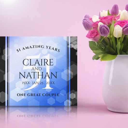 Toile Élégant 51e anniversaire de Mariage Sapphire