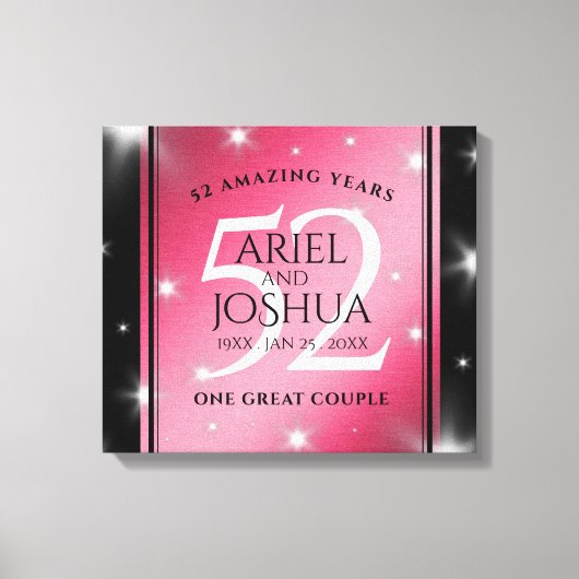 Toile Élégant 52ème anniversaire de Mariage de rubis éto (Recto)