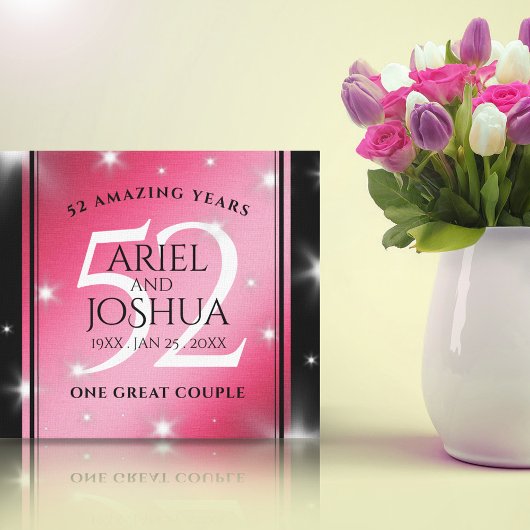 Toile Élégant 52ème anniversaire de Mariage de rubis éto