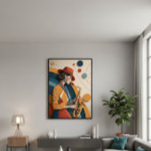 Toile Elegant Abstract Jazz Woman Canvas Print