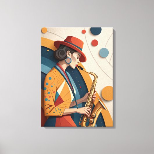 Toile Elegant Abstract Jazz Woman Canvas Print (Recto)
