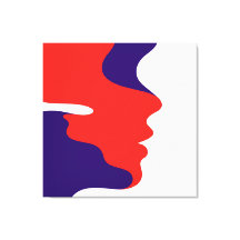 Elégant Abstrait Flower Rouge & Violet Visages Art