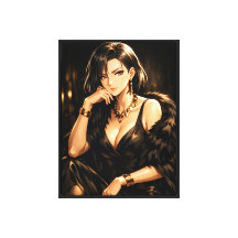 Elegant Anime Woman – Dark Glamour Art Print