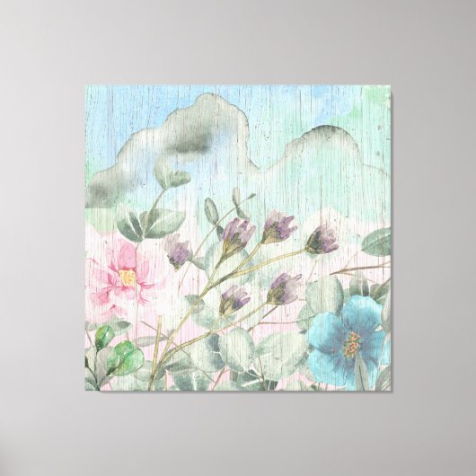 Toile Elégant aquarelle Fleurs sauvages Vintages (Recto)