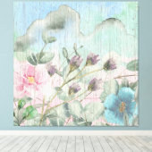 Toile Elégant aquarelle Fleurs sauvages Vintages (Insitu (Plancher de Bois))