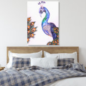 Toile Elégant aquarelle Peacock rose (Insitu(Chambre))