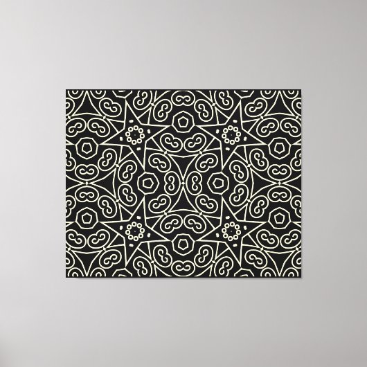 Toile Elegant Black & White Abstract Geometric Pattern  (Recto)