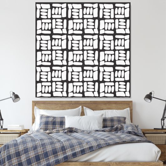 Toile Elegant Black &White  Abstract Pattern (Insitu(Chambre))