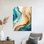 Toile Elégant Bleu Blanc Or Chic Agate Marbre<br><div class="desc">Elégant Bleu Blanc Or Chic Agate Marbre Canvas Art</div>