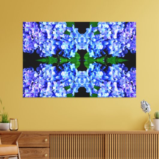 Toile Élégant bleu violet clair magenta hydrangée floral (Insitu(Salon))