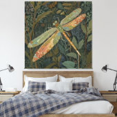 Toile Elegant boho green dragonfly (Insitu(Chambre))