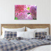 Toile Élégant boho rose florales fleurs hydrangées (Insitu(Chambre))