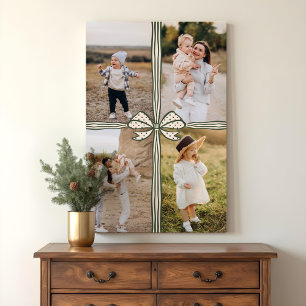 Toile Elegant Bow & Ribbon Present Family Photo Collage