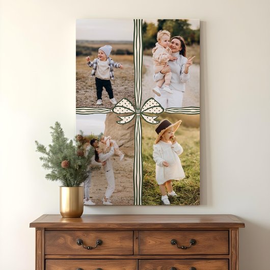 Toile Elegant Bow & Ribbon Present Family Photo Collage