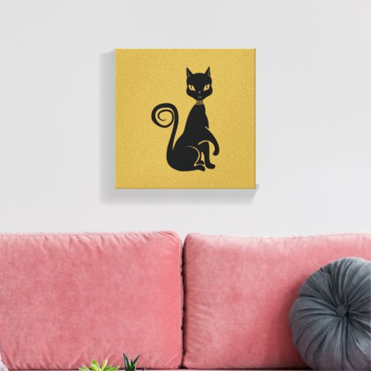 Toile Élégant chat noir (Insitu(Salon))