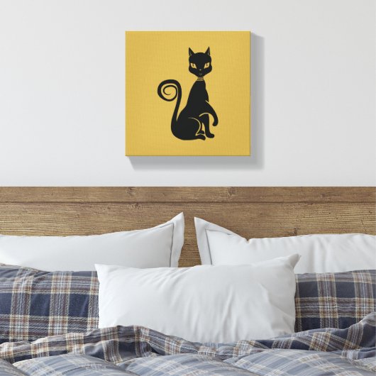 Toile Élégant chat noir (Insitu(Chambre))