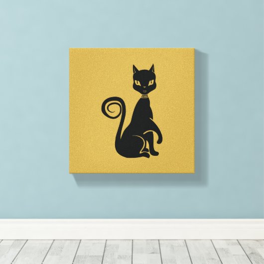 Toile Élégant chat noir (Insitu (Plancher de Bois))