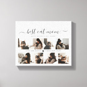 Toile Élégant chat personnalisé Maman Photo Collage Fête