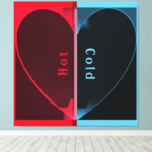 Toile Elégant chaud et froid rouge demi coeur (Insitu (Plancher de Bois))