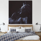 Toile Élégant cheval noir peint à la main (Insitu(Chambre))