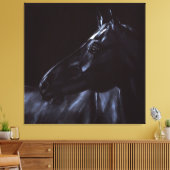 Toile Élégant cheval noir peint à la main (Insitu(Salon))