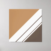 Toile Élégant Chic Deux Tons Brown Blanc Diagonale (Recto)
