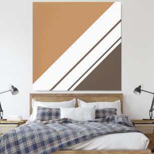 Toile Élégant Chic Deux Tons Brown Blanc Diagonale